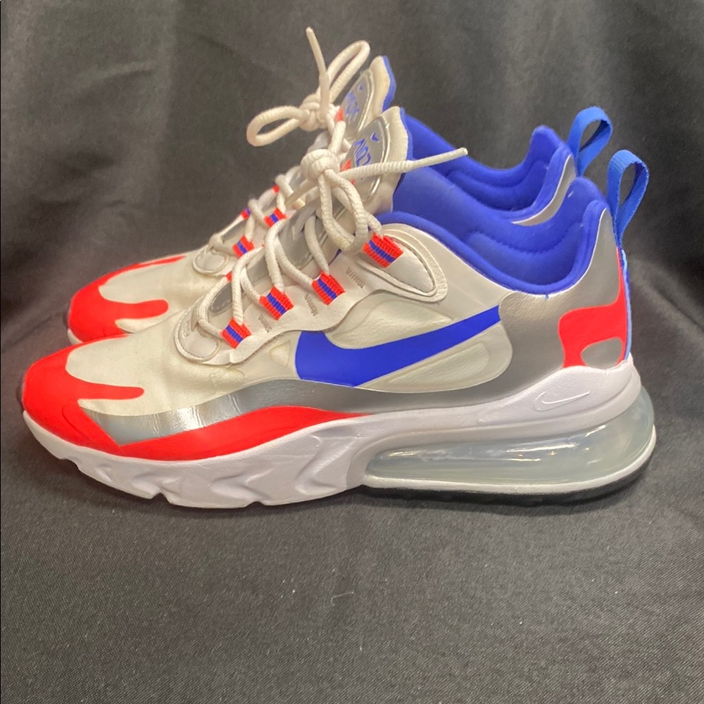 Nike Air Max 270 React Red Blue Sneakers - Picture 1 of 6